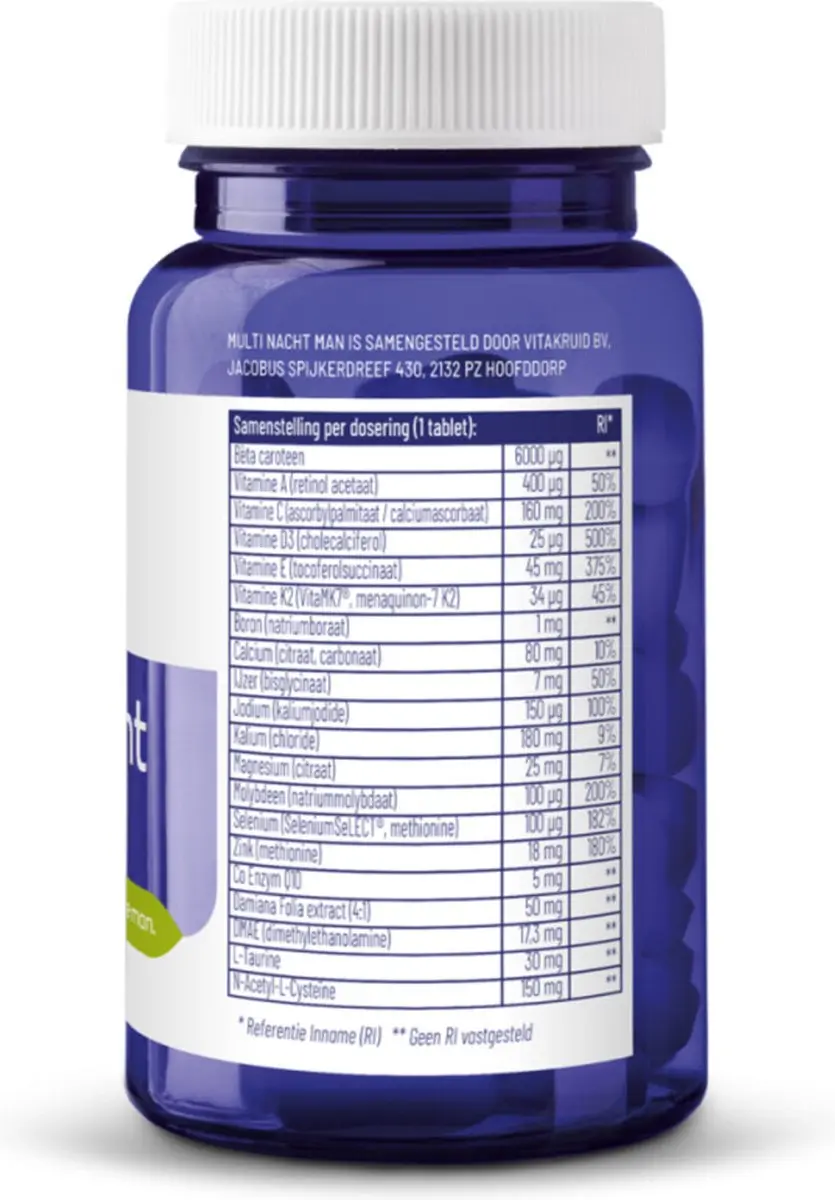 Vitakruid Multi Nacht Man 30 tabletten