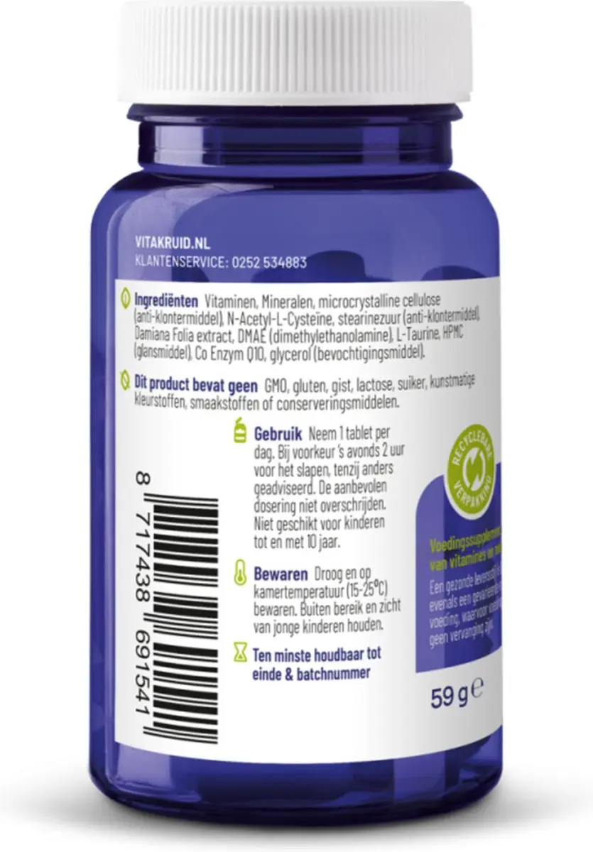 Vitakruid Multi Nacht Man 30 tabletten
