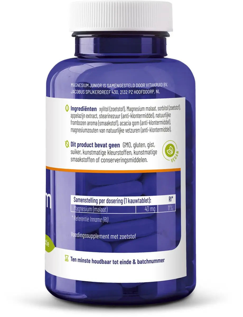 Vitakruid Magnesium Junior 90 Kauwtabletten