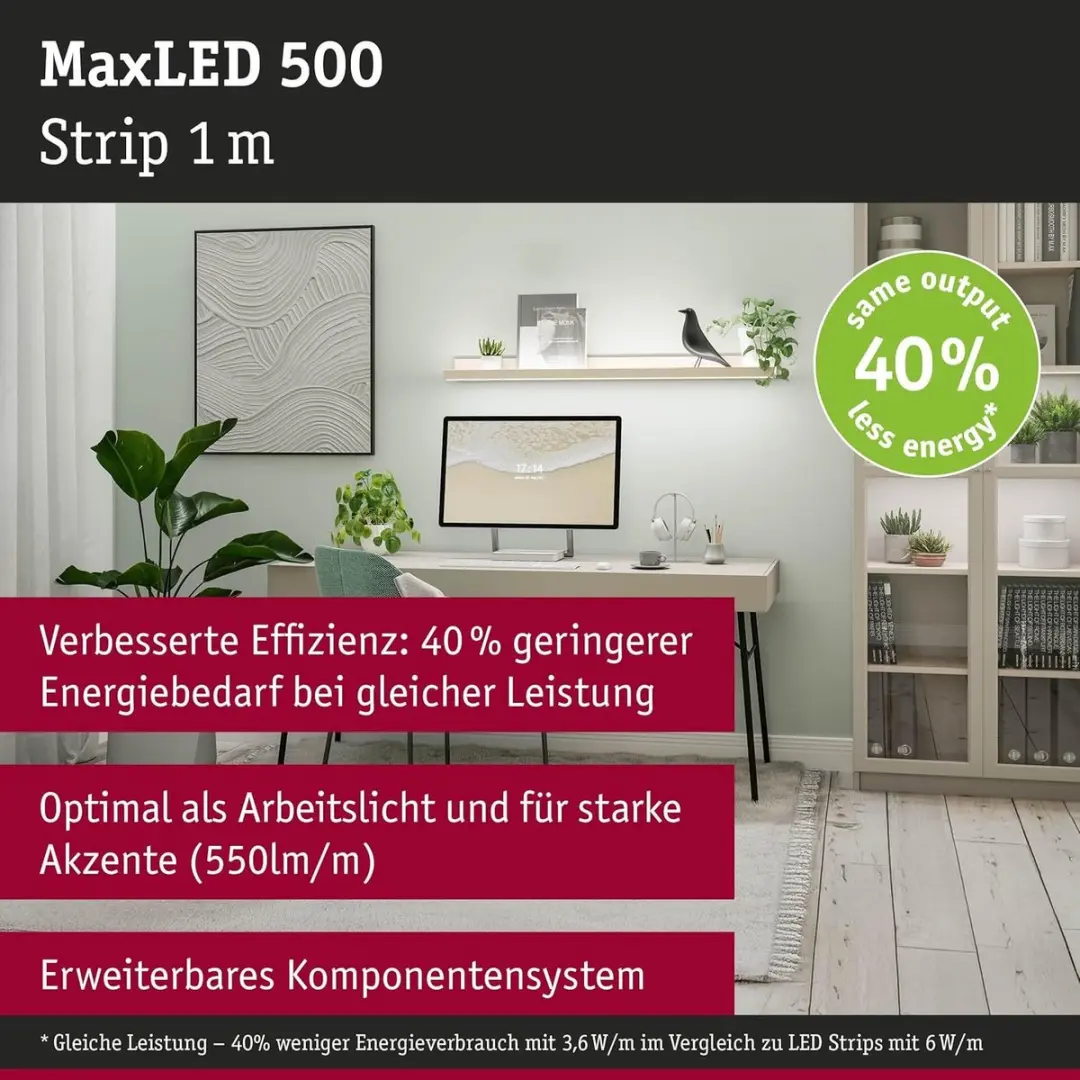 Paulmann MaxLED 500 LED-strip 1m - Neutraal wit 4000K