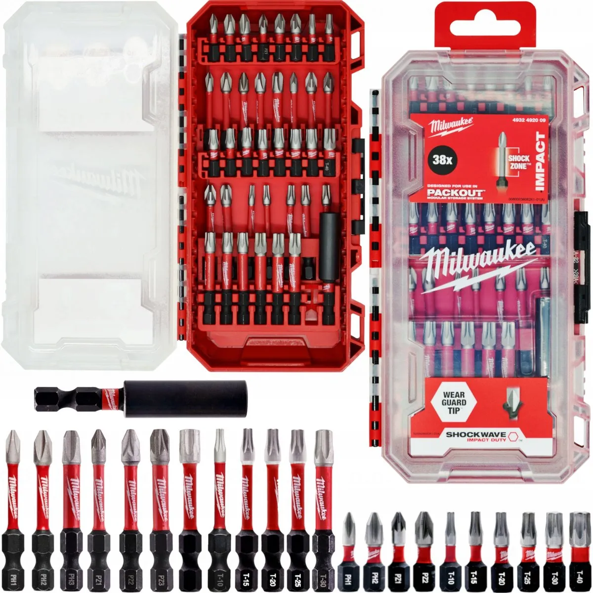 Milwaukee 38-delige Slagmoerdoppenset PH/PZ/TX