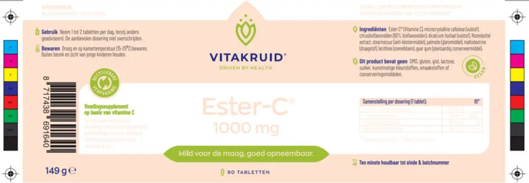 Vitakruid Ester C 1000mg - 90 tabletten