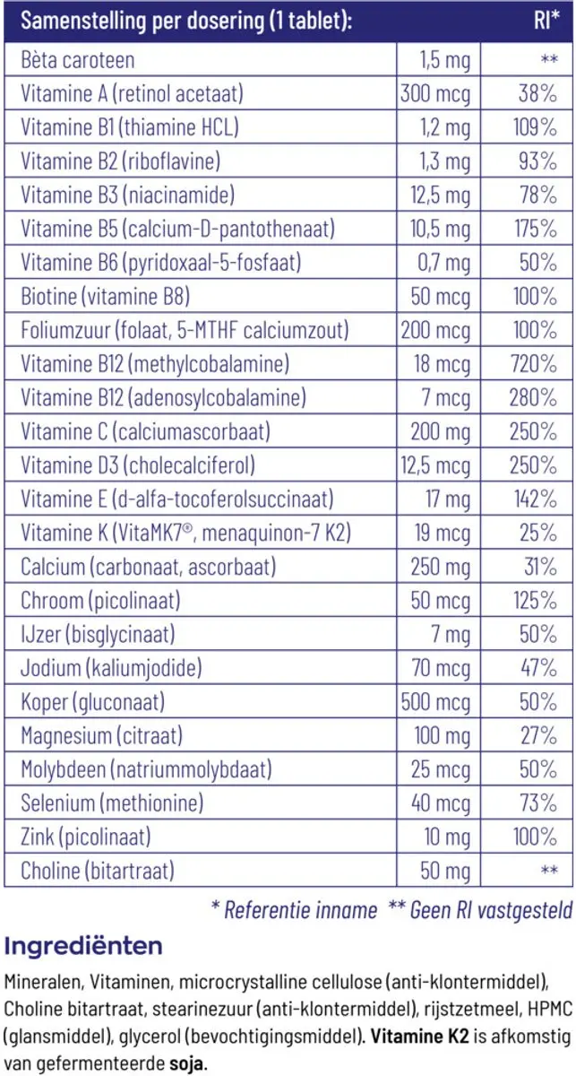 Vitakruid Multi Basis 60 tabletten - 2x30