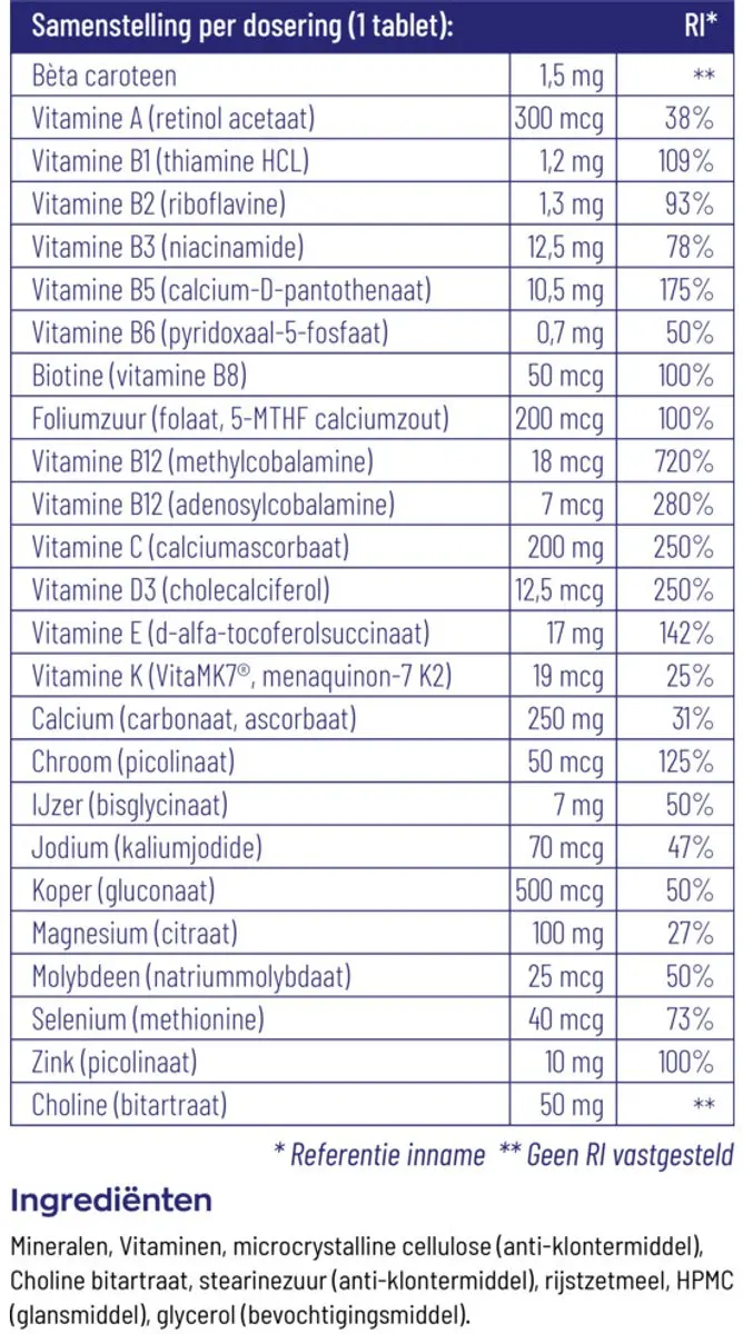 Vitakruid Multi Basis 60 tabletten - 2x30