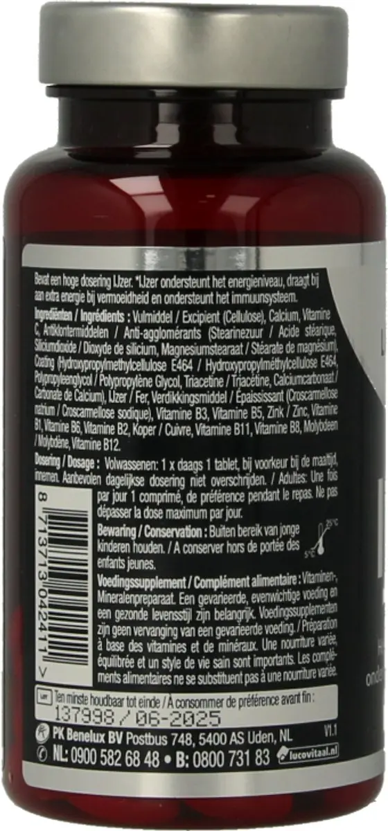 Lucovitaal Sterk IJzer Complex - 60 Tabletten - afbeelding 6 van 6