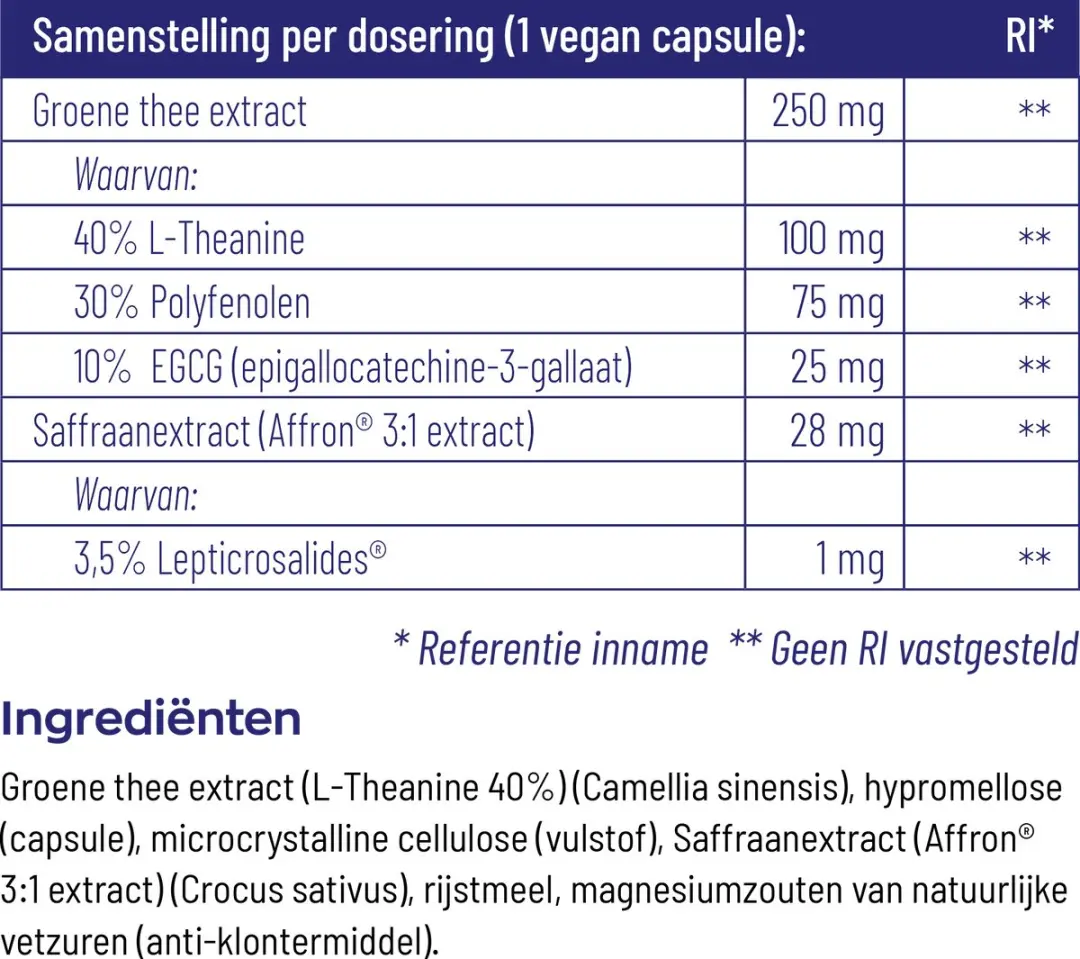 Vitakruid Saffraan & L-Theanine Affron 90 Capsules
