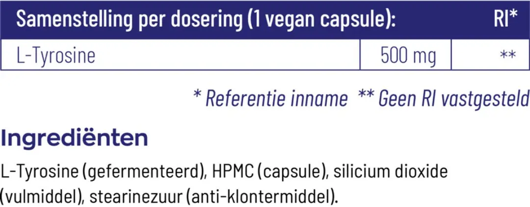Vitakruid L-Tyrosine 500 60 Vegicaps
