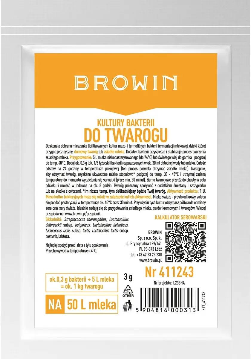 Browin Bacteriecultuur voor Kwark & Cottage Cheese 3g