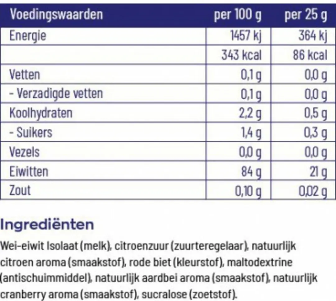 Vitakruid Clear Whey Isolate Pink Lemonade 750g