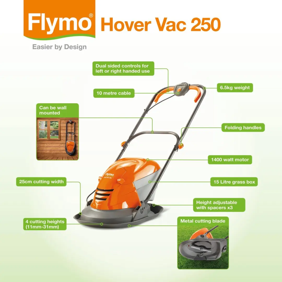 Flymo Hover Vac 250 Zweefmaaier 1400W