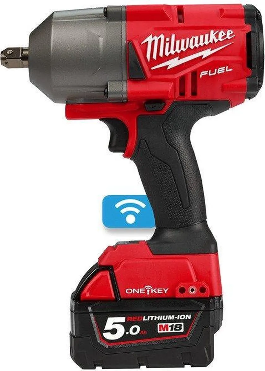 Milwaukee M18 ONEFHIWP12-502X 18V Li-Ion Accu slagmoersleutel set (2x 5,0Ah accu) in HD Box - 1017Nm - 1/2" - koolborstelloos