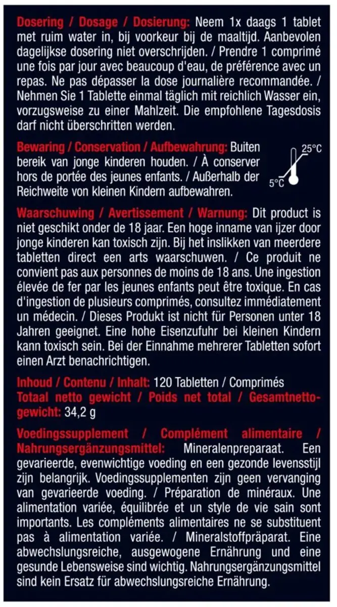 Lucovitaal IJzer Bisglycinaat 120 Tabletten