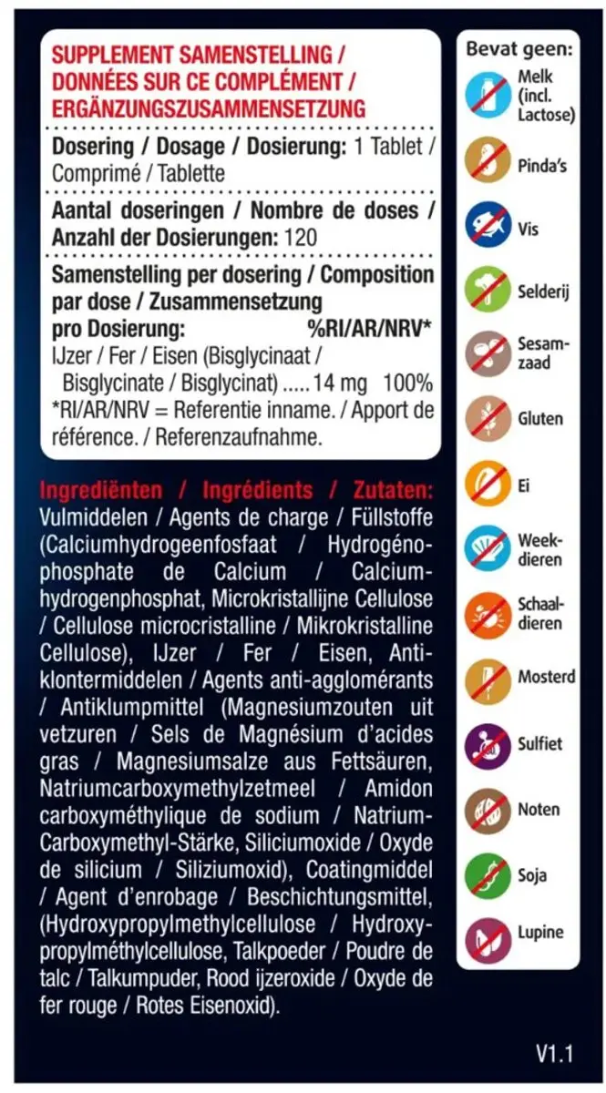 Lucovitaal IJzer Bisglycinaat 120 Tabletten