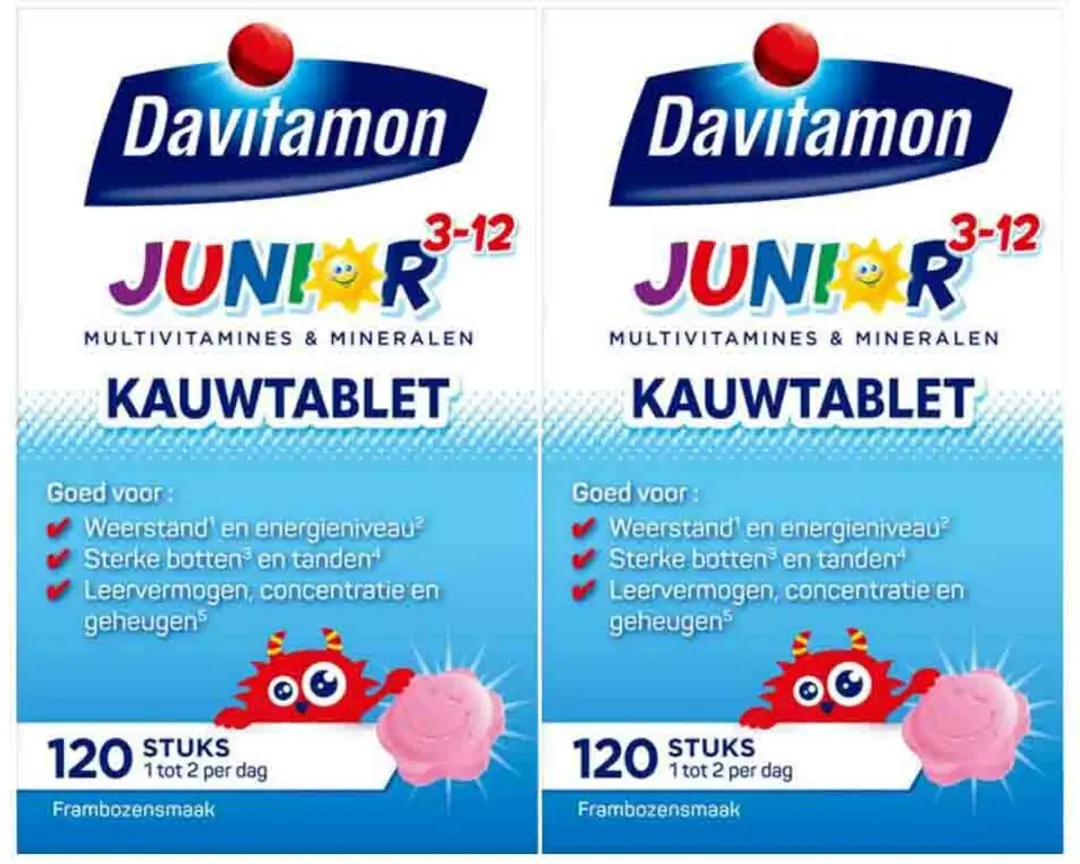 Davitamon Junior 3+ Kauwtabletten Framboos