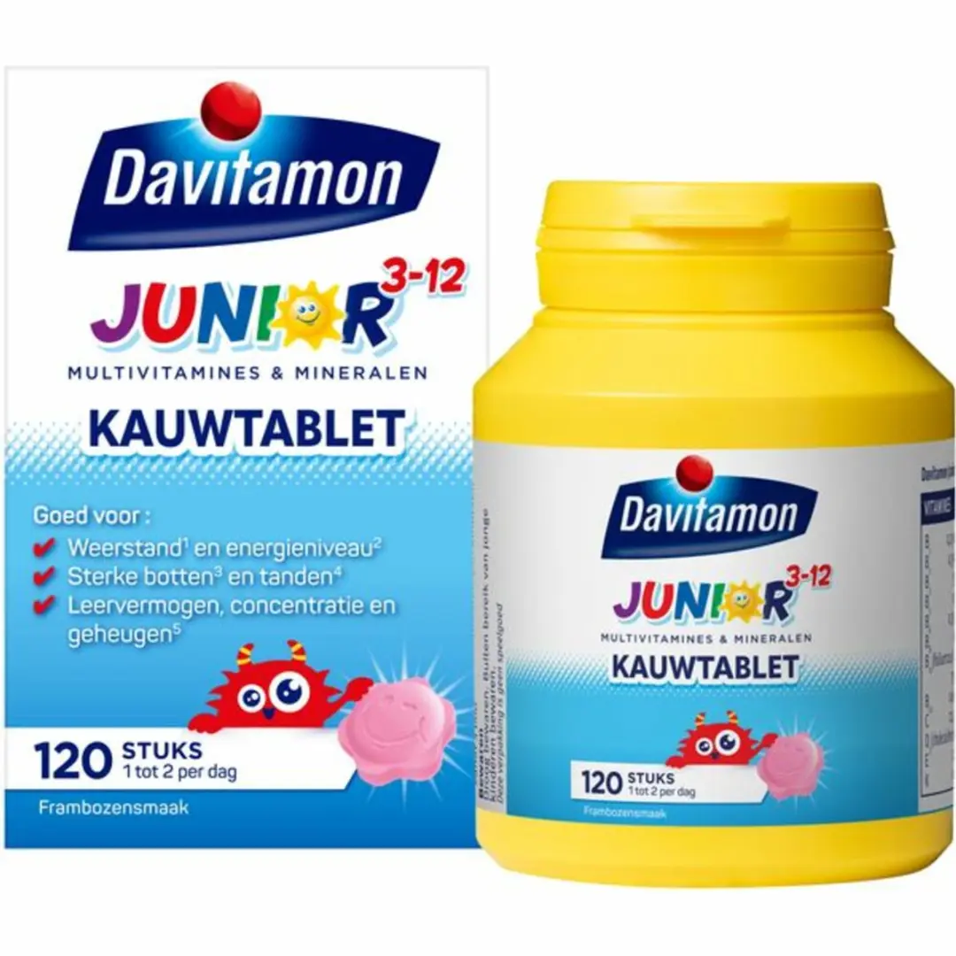 Davitamon Junior 3+ Kauwtabletten Framboos - 240g