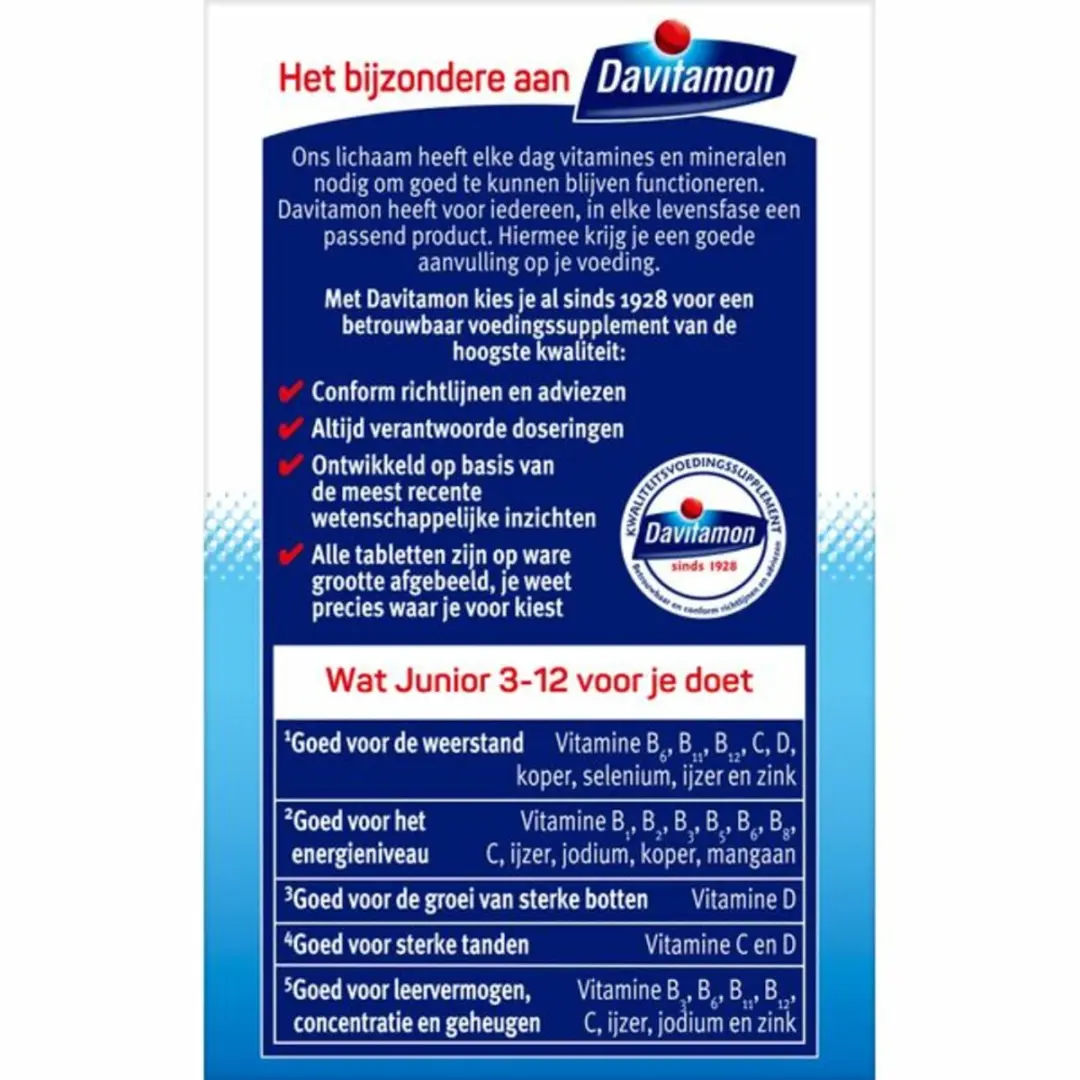 Davitamon Junior 3+ Kauwtabletten Framboos - 240g