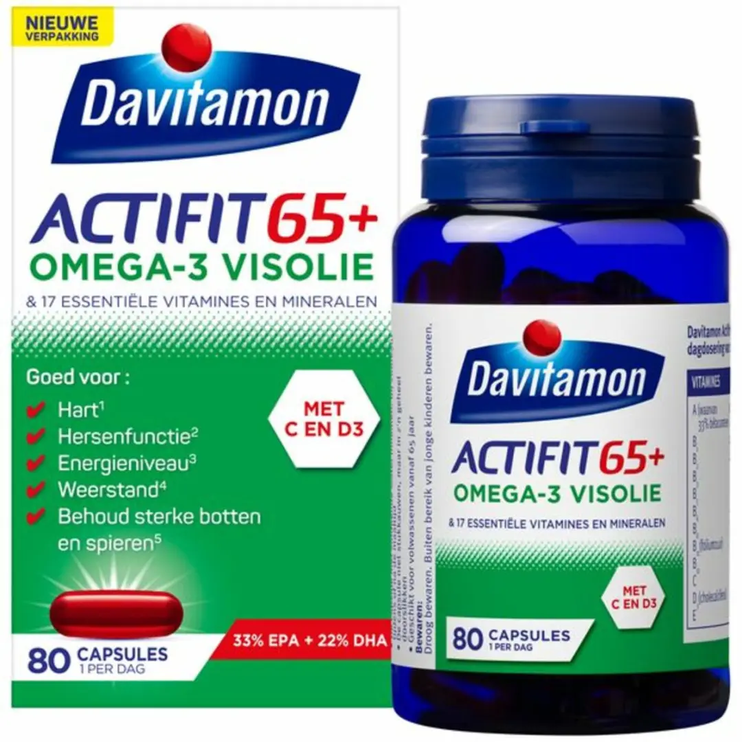 Davitamon Actifit 65+ Omega-3 Visolie - 160 capsules