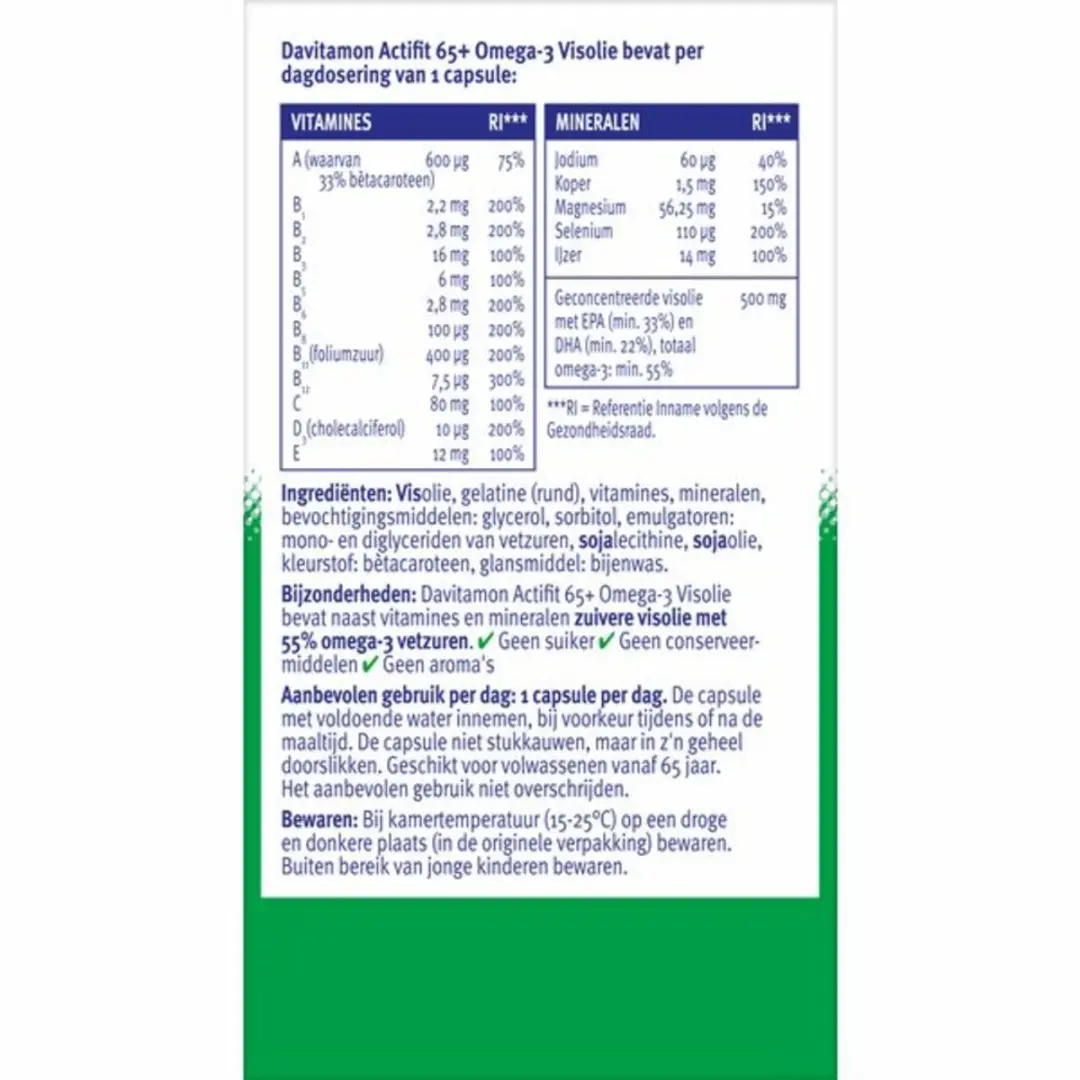 Davitamon Actifit 65+ Omega-3 Visolie - 160 capsules