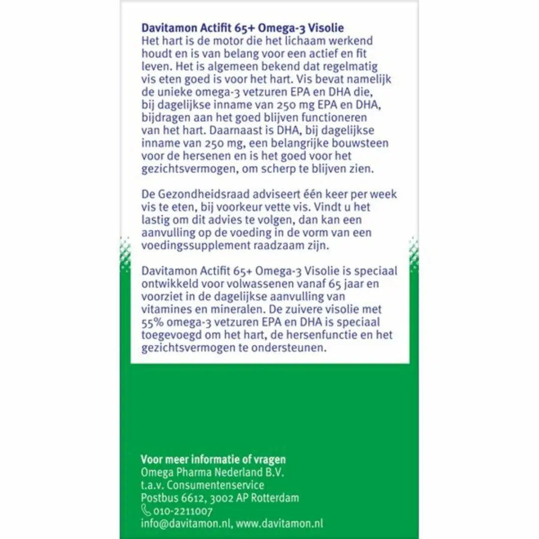 Davitamon Actifit 65+ Omega-3 Visolie - 160 capsules