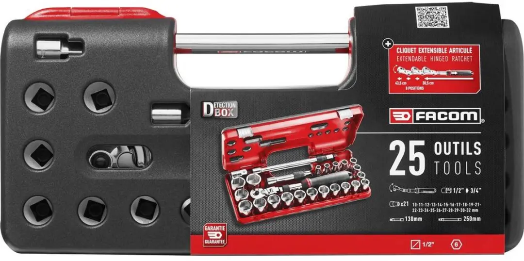 FACOM SXL.DBOX3PB Dopsleutelset 1/2" 25-delig