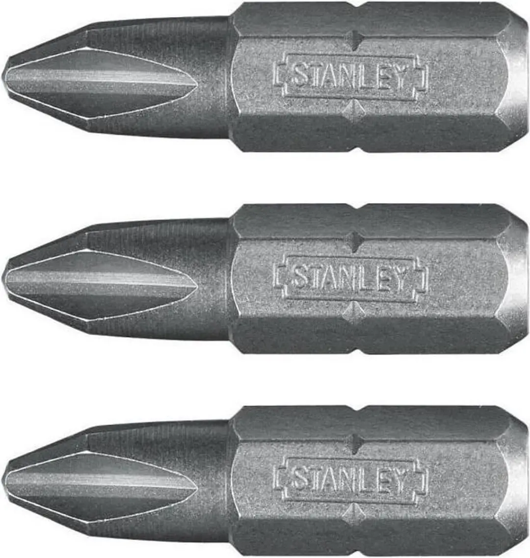 Stanley 1/4" Phillips Nr2 Bits - 3 Stuks