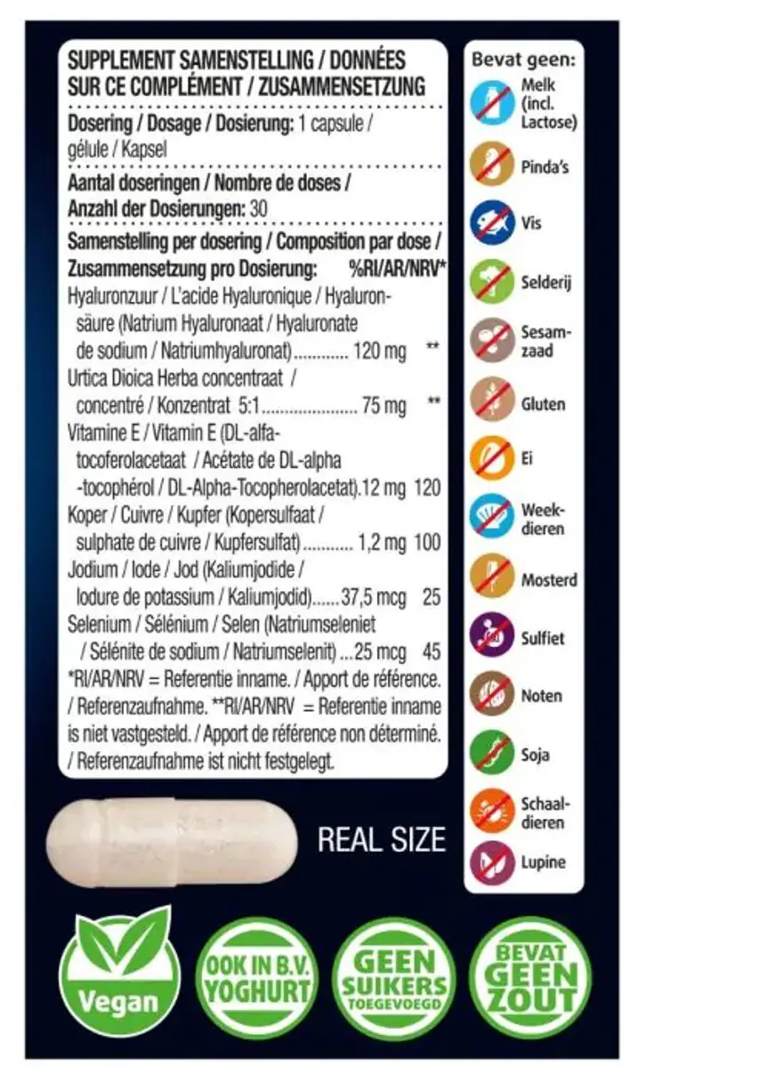 Lucovitaal Hyaluronzuur 120mg One A Day - 30 Capsules