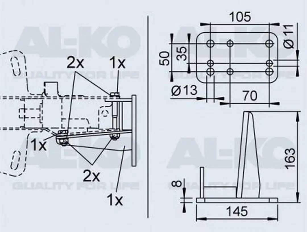 AL-KO Oplooprem Neuswielconsole 161S/251S - Transparant