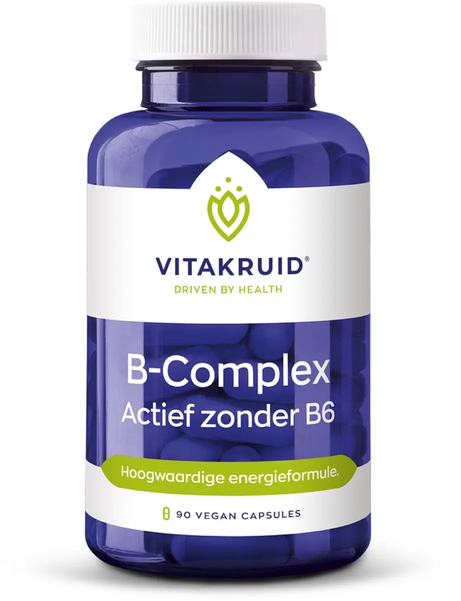 Vitakruid B-complex Actief zonder B6 90 Vegacapsules