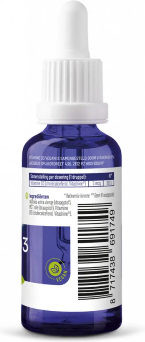 Vitakruid Vitamine D3 Druppels Vegan 30ml