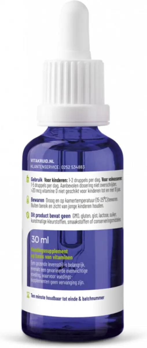 Vitakruid Vitamine D3 Druppels Vegan 30ml