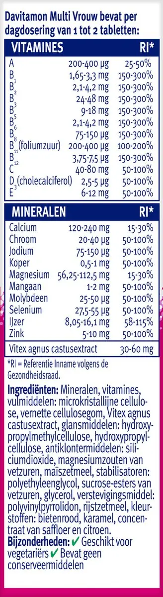 Davitamon Multi Vrouw Multivitamines 60 tabletten