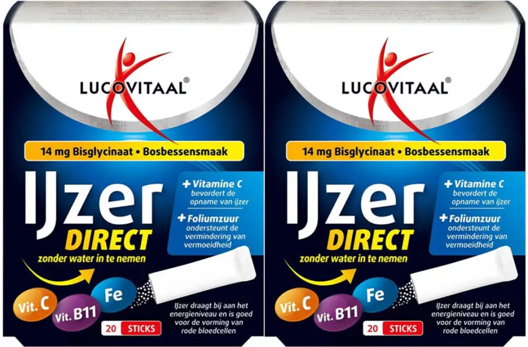 Lucovitaal IJzer Bisglycinaat Bosbessensmaak