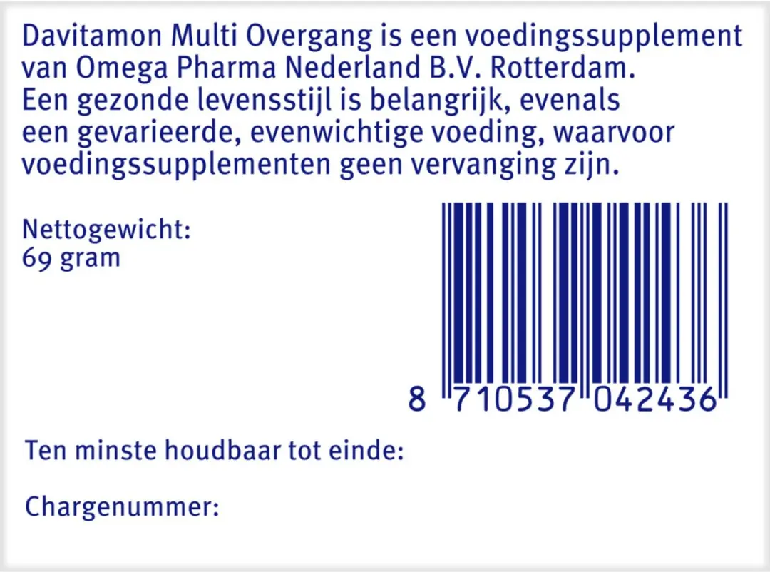 Davitamon Compleet Vrouw Overgang Multivitamine - 240 tabletten