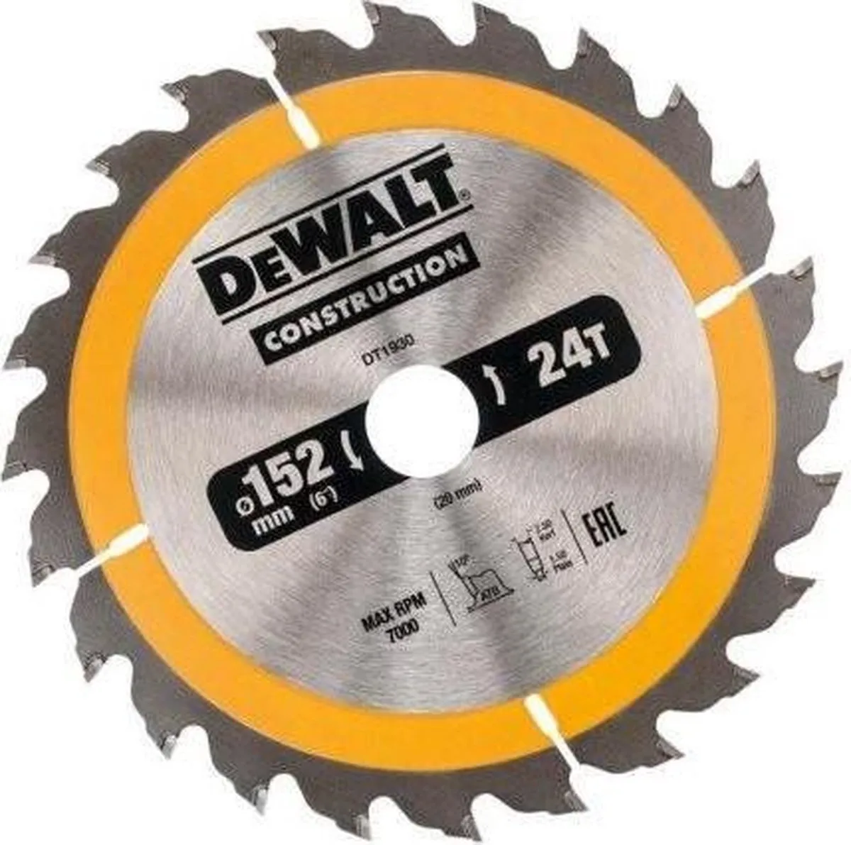 DeWalt DT1930 Cirkelzaagblad 152mm - 24 Tanden