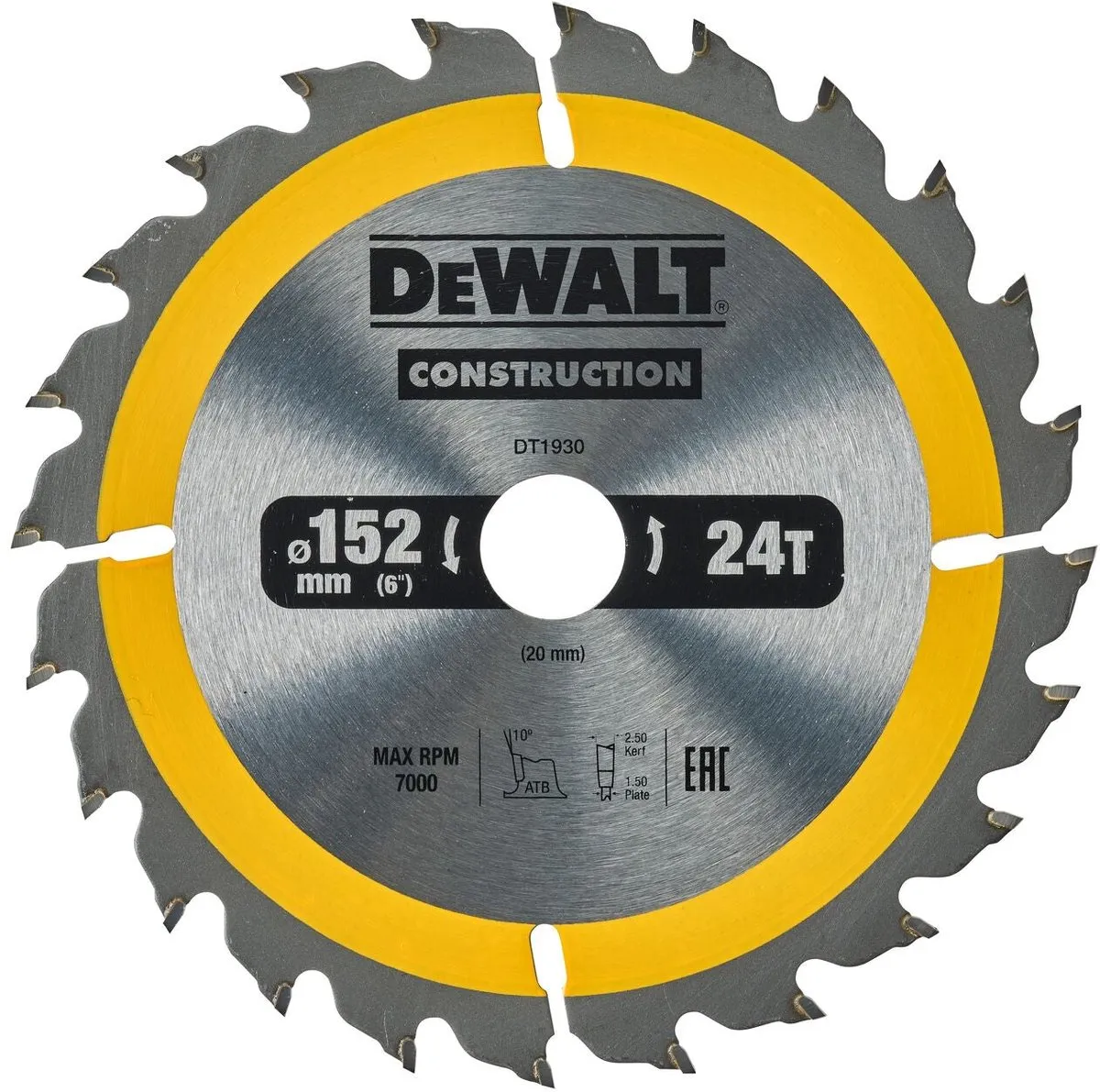 DeWalt DT1930 Cirkelzaagblad 152mm - 24 Tanden