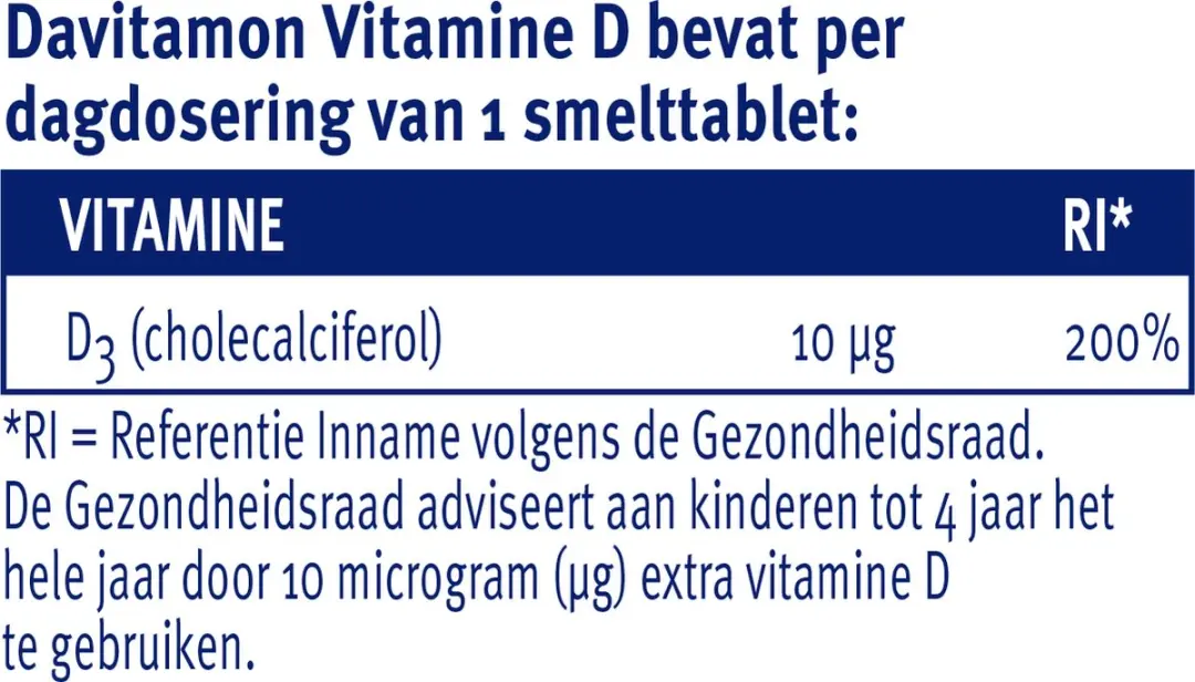 Davitamon Vitamine D Kinderen Smelttablet - 50 Stuks