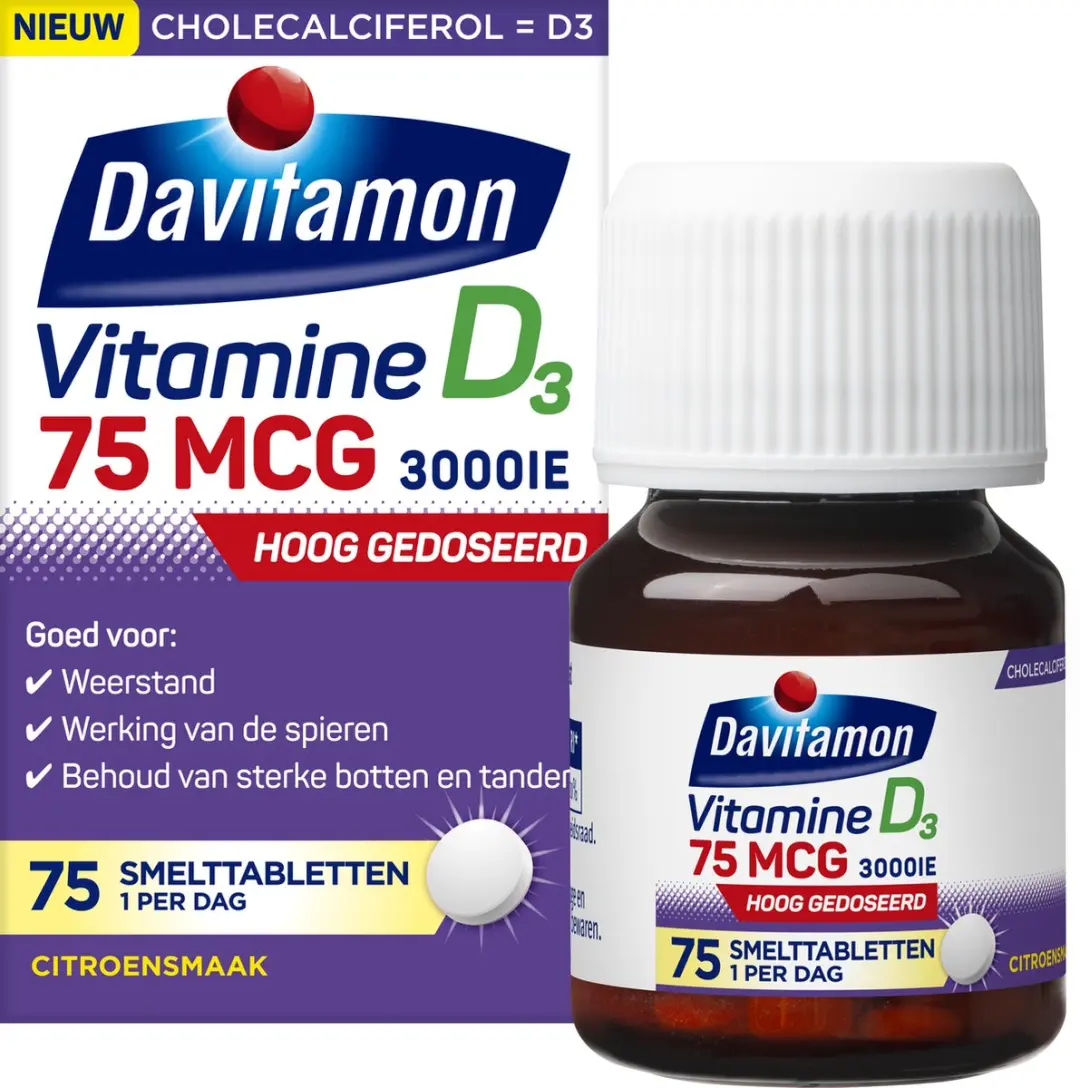 Davitamon Vitamine D3 75 mcg Smelttabletten - 75 Stuks