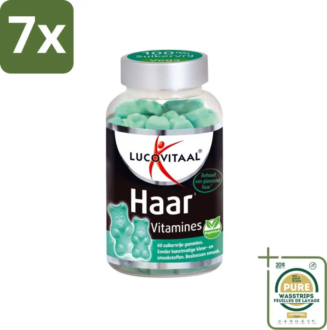 Lucovitaal Haar Vitamines Bosbessen 420g - 7x60 Gummies