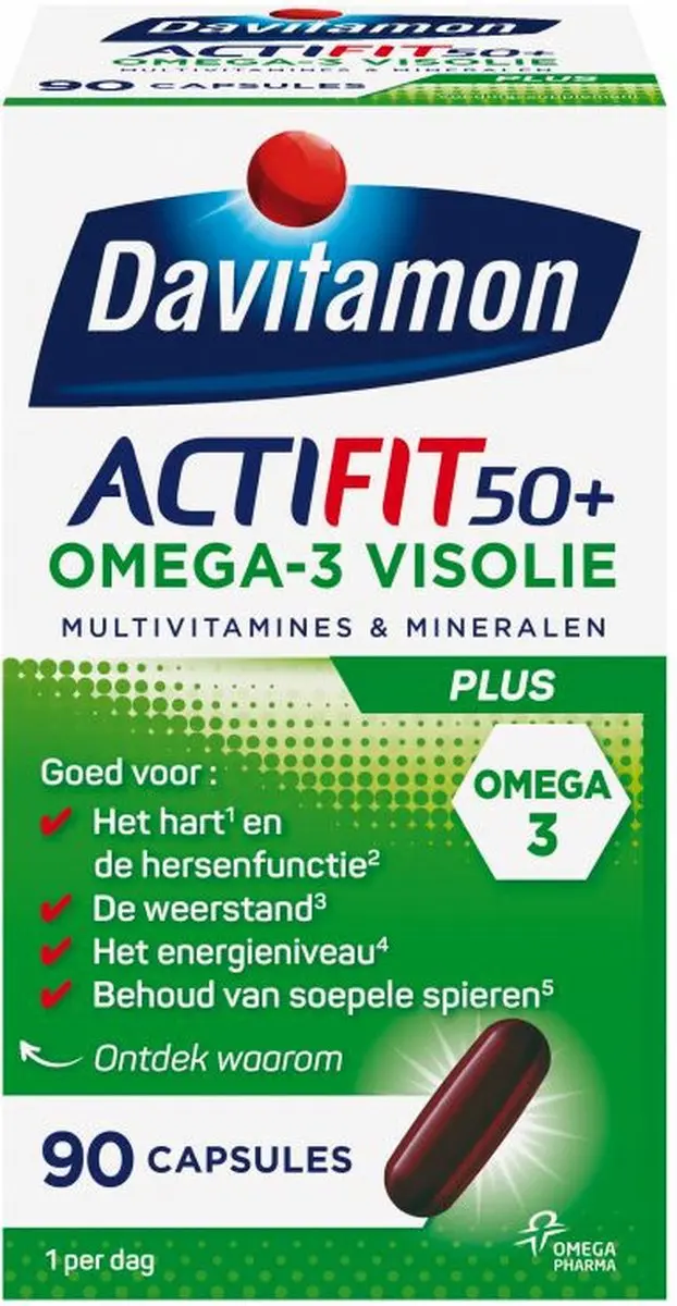Davitamon Actifit 50+ Omega-3 Visolie - 180 Capsules