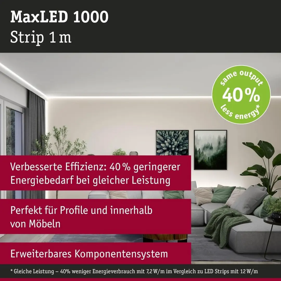Paulmann 71250 MaxLED LED-strip Neutraal Wit 1m - 7,2W 1100lm/m - afbeelding 3 van 4