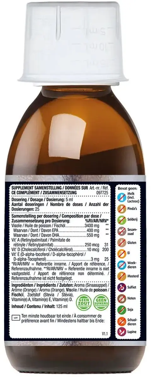 Lucovitaal Omega 3 Vloeibaar 250ml - 2x125ml Sinaasappelsmaak