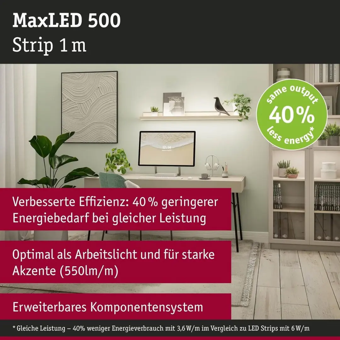 Paulmann MaxLED 500 LED-strip 1m - 550 lm/m - 2700K