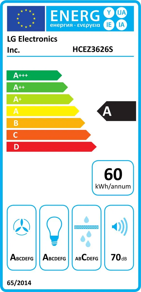 LG HCEZ3626S Afzuigkap - 600 m³/uur - 3 standen - Zwart/roestvrijstaal