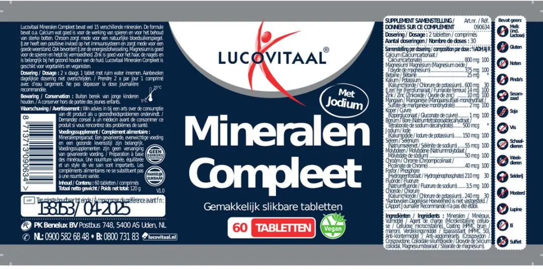 Lucovitaal Mineralen Compleet 60 Capsules