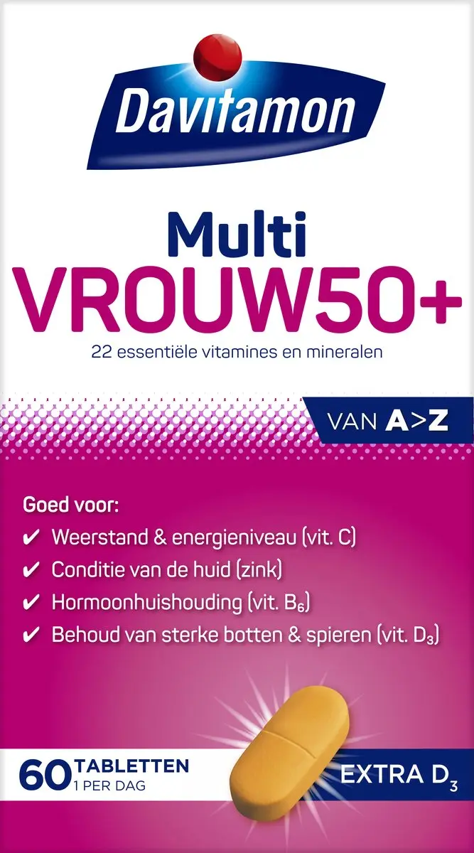 Davitamon Multi Vrouw 50+ Multivitaminen 60 tabletten
