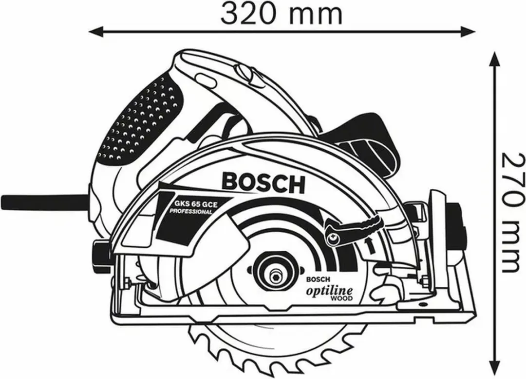 Bosch Professional GKS 65 GCE Handcirkelzaag 1800W - 65mm Zaagdiepte
