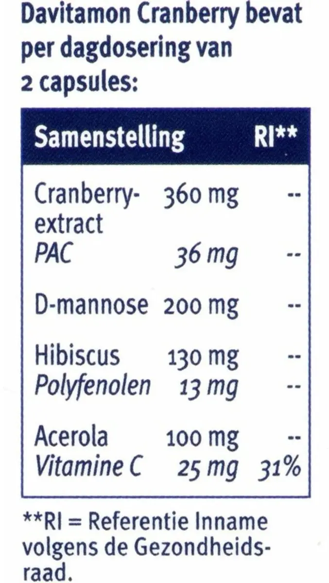 Davitamon Cranberry Capsules - 120 Stuks (4x30)