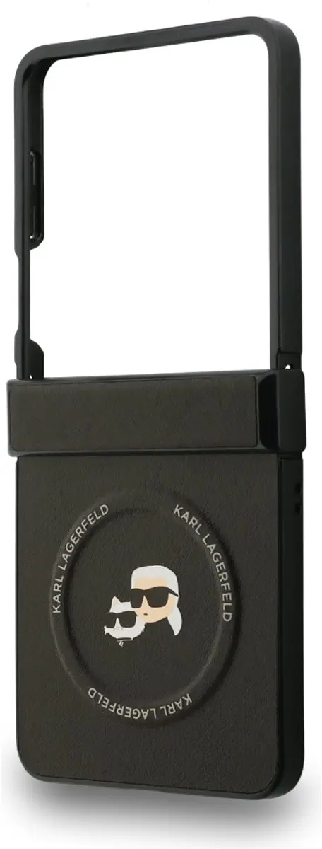 Karl Lagerfeld Karl&Choupette Pins MagSafe Hoesje - Samsung Galaxy Z Flip7 - Zwart
