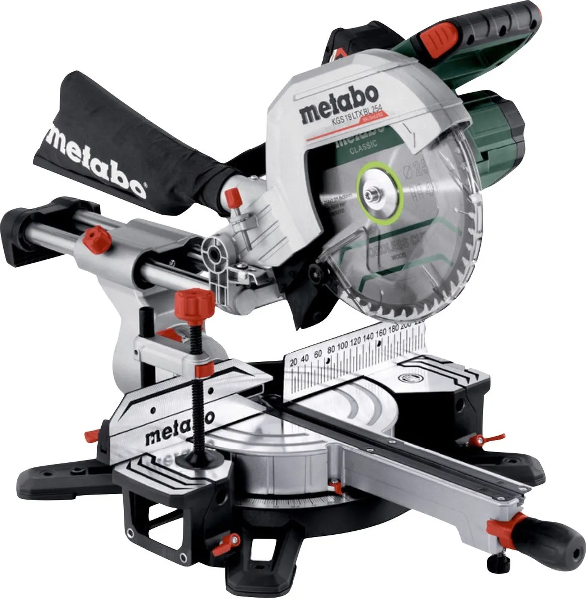 Metabo KGS 18 LTX BL 254 Accu Zaagmachine - 254mm - Hout - 20 Stuks
