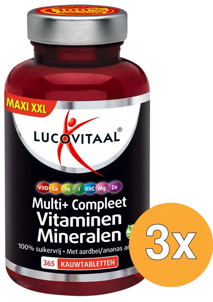 Lucovitaal Multi+ Compleet Vitaminen & Mineralen 365 Kauwtabletten